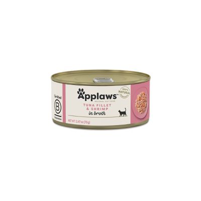 Applaws Tuna Fillet & Shrimp in Broth Natural Wet Cat Food, 2.47 oz.