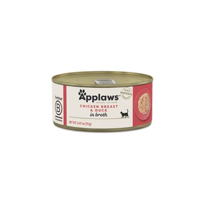 Applaws Chicken Breast & Duck Recipe in Broth Natural Wet Cat Food, 2.47 oz.