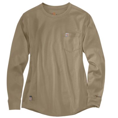 Carhartt Women's Long-Sleeve Flame-Resistant Force Cotton Crew T-Shirt