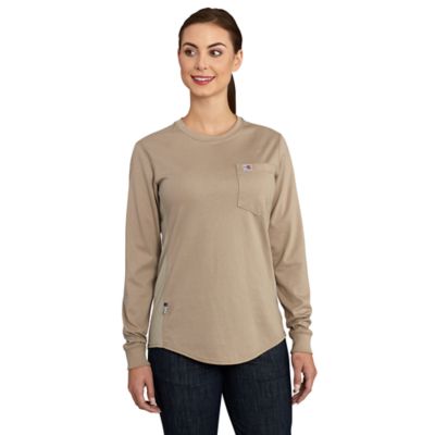 Image showing  Women's Flame-Resistant Force Cotton Crew Long-Sleeve T-Shirt