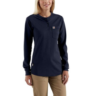 Carhartt Women's Long-Sleeve Flame-Resistant Force Cotton Henley Shirt