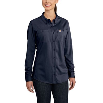 Image showing  Women's Flame-Resistant Force Cotton Hybrid Long-Sleeve Work Shirt