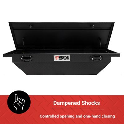 Image showing 6 th Tractor Supply 6 cu. ft. Aluminum Low-Profile Crossover Truck Tool Box for Mid-Size Trucks, 64 in. x 20 in., Matte Black