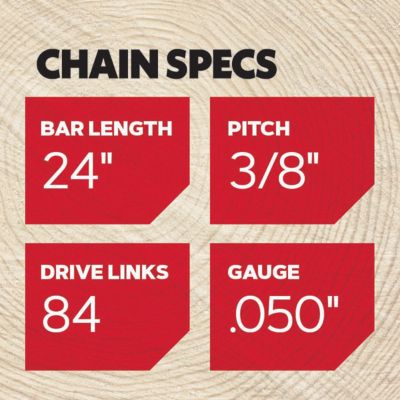 Image showing 2 th Oregon 24 in. PowerCut Chainsaw Chain, 3/8 in. Pitch, 0.050 in. Gauge, 84 Drive Links, 72EXL084G