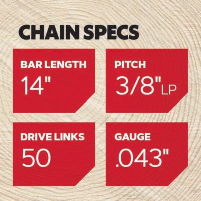 Image showing 2 th Oregon 14 in. AdvanceCut Chainsaw Chain, 3/8 in. Pitch, 0.043 in. Gauge, 50 Drive Links, 90PX050G