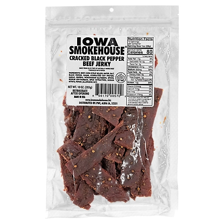 Iowa Smokehouse Cracked Black Pepper Beef Jerky, 10 oz.