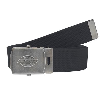 Dickies Men's Cotton Web Belt with Military Buckle, 30 mm