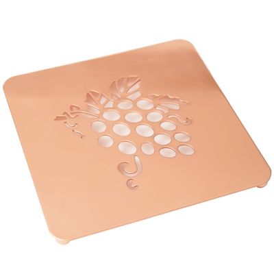 Creative Home 7.5 in. Harvest Home Square Trivet with Grape Motif