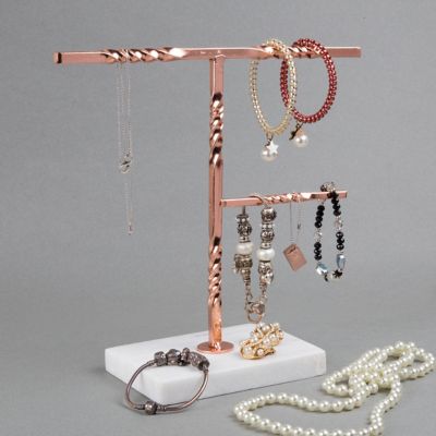 Image showing  Marble Base Jewelry Stand, White