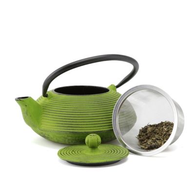 Image showing  20 oz. Kyusu Cast-Iron Tea Pot with Infuser, Green