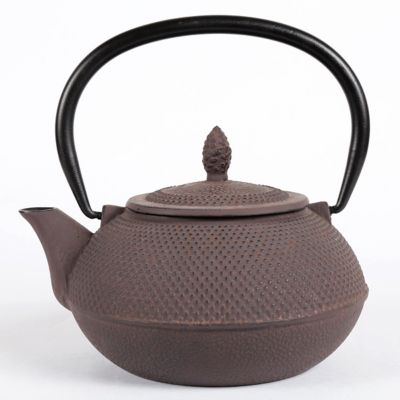Creative Home 30 oz. Cast-Iron Tea Pot with Infuser, Brown