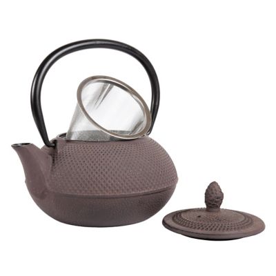 Image showing  30 oz. Cast-Iron Tea Pot with Infuser, Brown