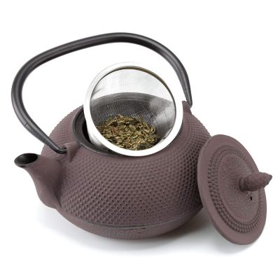 Image showing  30 oz. Cast-Iron Tea Pot with Infuser, Brown