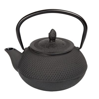 Creative Home 30 oz. Cast-Iron Tea Pot with Infuser, Black