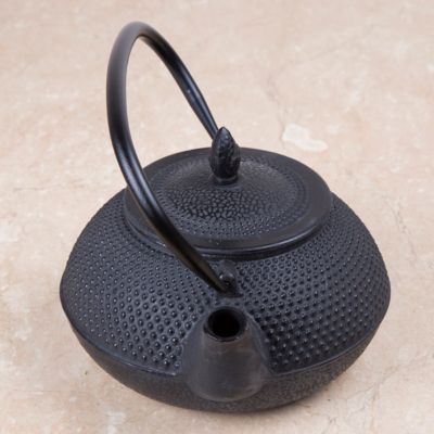 Image showing  30 oz. Cast-Iron Tea Pot with Infuser, Black