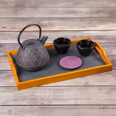 Image showing  3.75 in. Cast-Iron Trivet in Purple