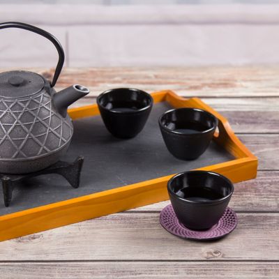 Image showing  3.75 in. Cast-Iron Trivet in Purple