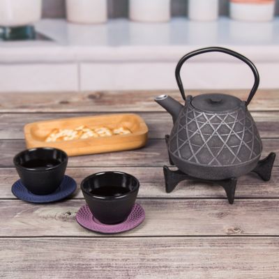 Image showing  3.75 in. Cast-Iron Trivet in Purple