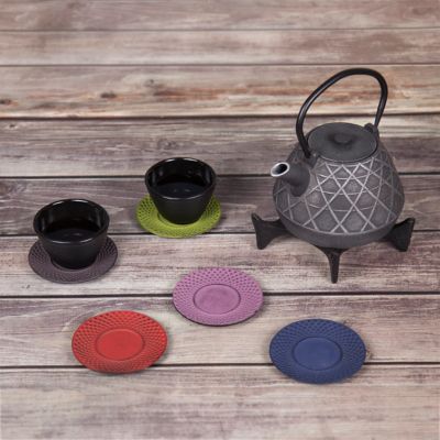 Image showing  3.75 in. Cast-Iron Trivet in Purple