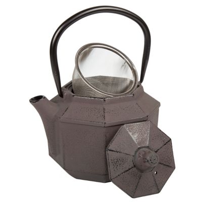 Image showing  34 oz. Cast-Iron Tea Pot with Infuser, Brown