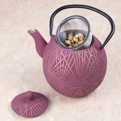 Image showing  34 oz. Cast-Iron Tea Pot with Infuser