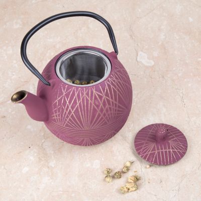 Image showing  34 oz. Cast-Iron Tea Pot with Infuser