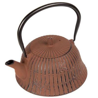 Image showing  40 oz. Cast-Iron Tea Pot with Infuser, Rust