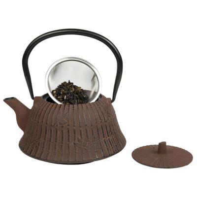 Image showing  40 oz. Cast-Iron Tea Pot with Infuser, Rust
