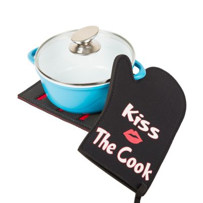 Image showing  Neoprene Kiss The Cook Oven Mitt Gloves