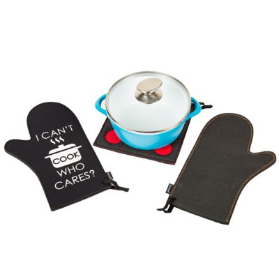 Image showing  Neoprene I Can't Cook Who Cares Oven Mitt Gloves