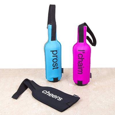 Image showing  Neoprene Single Wine Carrier Bag, Flo Pink