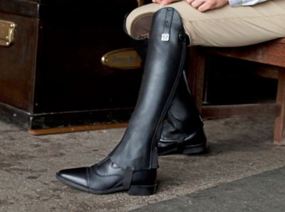 Image showing 7 th Huntley Equestrian Leather Half Chaps, Black, Large