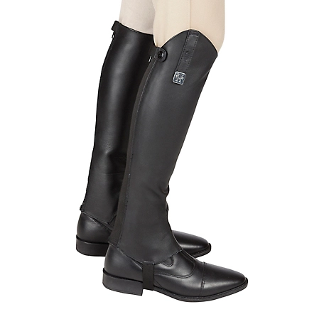 Huntley Equestrian Leather Half Chaps, Black, Large