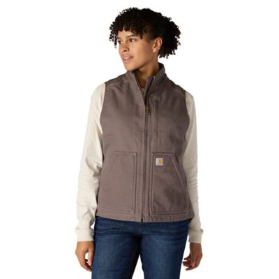 Carhartt Women's Loose Fit Washed Duck Sherpa-Lined Mock Neck Vest