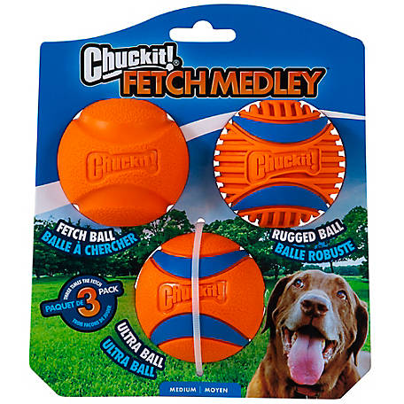 Chuckit! Fetch Medley Gen3 Ball Dog Toys Set, 3 pk.
