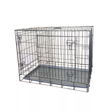 KennelMaster 2-Door Folding Metal Pet Crate 30-in Wire Crates