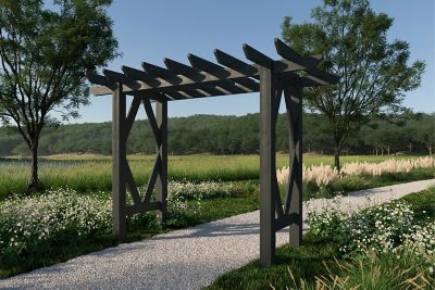 Image showing 1 th Vita 40 x 90.5in. Summerwood Craftsman Arbor, Charcoal