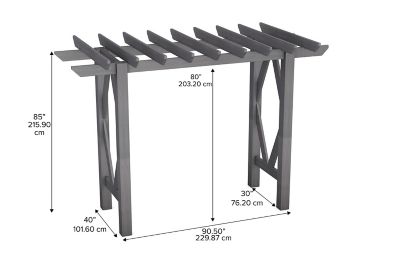 Image showing 2 th Vita 40 x 90.5in. Summerwood Craftsman Arbor, Charcoal