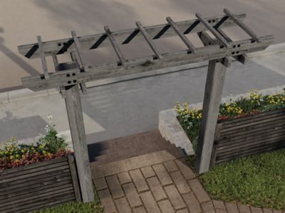 Image showing 1 th Vita 6 in. x 72 in. Wildwood 2-Post Arbor, Charcoal