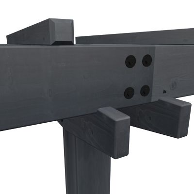 Image showing 5 th Vita 6 in. x 72 in. Wildwood 2-Post Arbor, Charcoal