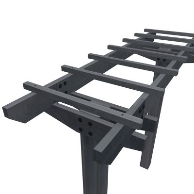 Image showing 6 th Vita 6 in. x 72 in. Wildwood 2-Post Arbor, Charcoal