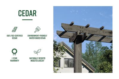 Image showing 9 th Vita 6 in. x 72 in. Wildwood 2-Post Arbor, Charcoal