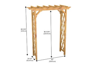 Image showing  55 in. x 20.5 in. Heartwood Cedar Arbor