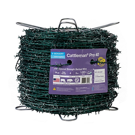 Cattleman 1,320 ft. 14 Gauge 4-Point High-Tensile Barbed Wire, Green