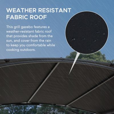 Image showing  8 x 5ft. Black Steel Roland Grill Gazebo with Black Arch Canopy