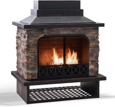 Sunjoy Canyon Wood-Burning Fireplace, Heats 2.14 sq. ft.