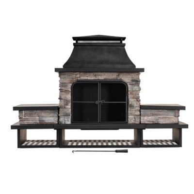 Sunjoy Bel Aire Wood-Burning Fireplace, Black