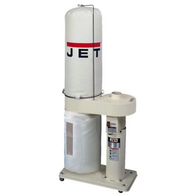 JET 1 hp 650 CFM 4 in. Dust Collector with 30-Micron Bag Filter Kit, 115/230V, 7/3.5A