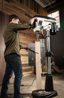 Image showing 6 th JET 8-7/16 in. Swing 16 Speed Floor Standing Drill Press, 3/4 HP