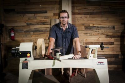 Image showing  14 in. x 40 in. Variable Speed Benchtop Wood Lathe Machine